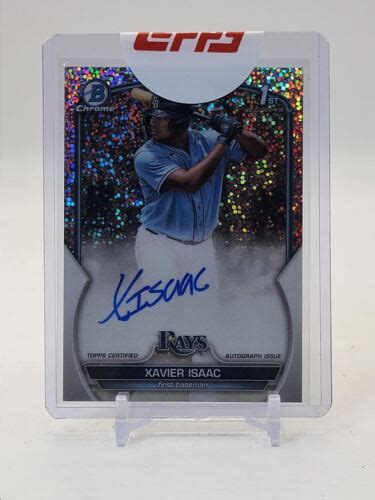 XAVIER ISAAC 2023 BOWMAN CHROME 1ST SPECKLE AUTOGRAPH AUTO 299 Q1749