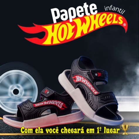 Chinelinho Sand Lia Papete Babuche Hot Wheels C Velcro Crian A Infantil Diversas Cores Macio E