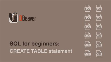 Sql For Beginners Create Table Statement Youtube