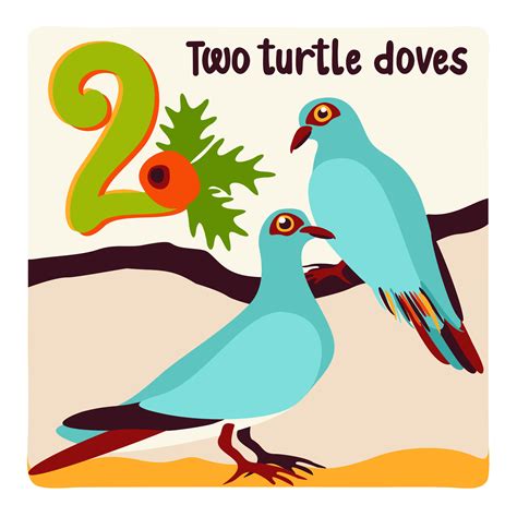 Two Turtle Doves Twelve Days Of Christmas 34701889 Vector Art At Vecteezy