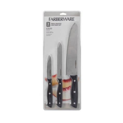 Farberware Triple Riveted Chef Knife Set 3 Pc Smiths Food And Drug