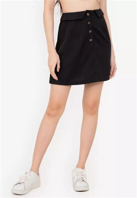 ZALORA BASICS Foldover Button Mini Skirt 2024 Buy ZALORA BASICS