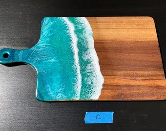 Ocean Wave Resin Long Bamboo Cutting Cheese Board Grazing Board