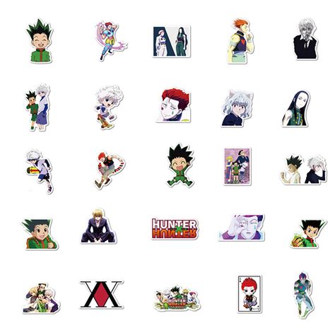 50 Pcs Hunter X Stickers Cosplay Props Hisoka Waterproof Diy Laptop Suitcase Skateboard