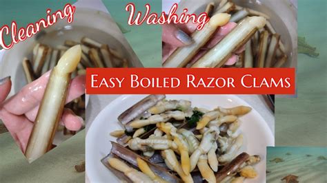 How To Clean Razor Clams Easy Boiled Razor Clams Easy Cooked