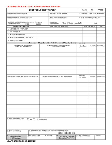 Usafe Base Form 43 Fill Out Sign Online And Download Fillable Pdf Templateroller