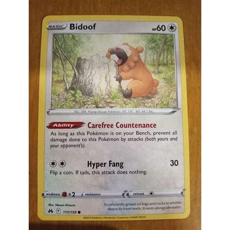 Bidoof 111 159 Common Pokemon Tcg Standard English Crown Zenith Shopee Philippines