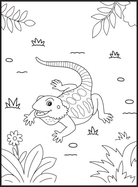 Reptiles Coloring Pages 16825147 Vector Art at Vecteezy