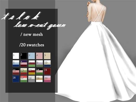 Gown With A Low V Cut Top Found In Tsr Category Sims Female Formal