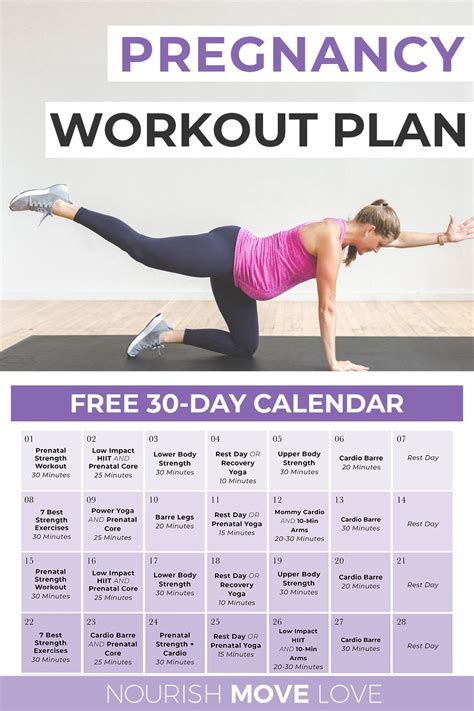 Free Pregnancy Workout Plan By Trimester Nourish Move Love