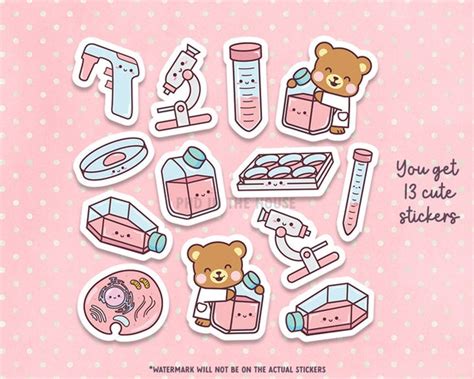 Cute Cell Culture Vinyl Sticker Sheet Science Biology Stem Etsy