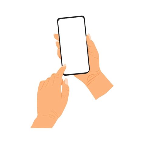 Premium Vector | Vector illustration of person holding smart phone hand holding smart phone