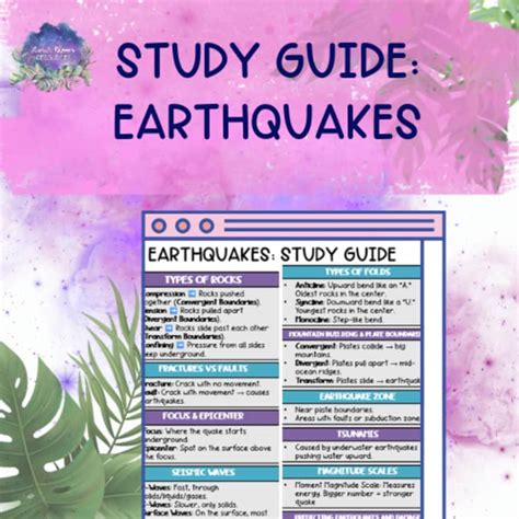 Earth Science Study Guide Earthquake