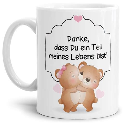 B Rchen Tasse Danke Dass Du Teil Meines Lebens Bist Wei