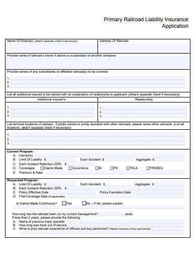 11 Liability Insurance Application Templates In Pdf Doc