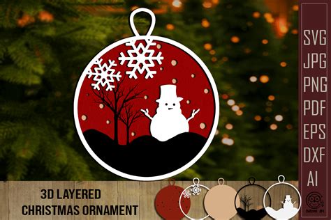 3d Layered Christmas Ornaments Svg Graphic By Owlsome Art · Creative