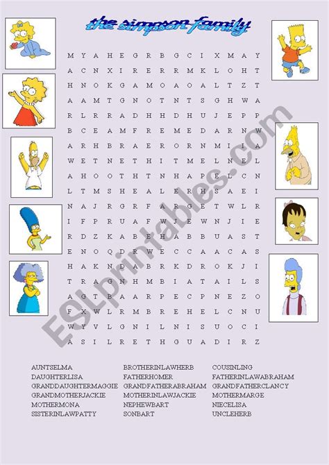 The Simpsons Word Search