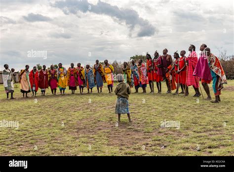 Maasai Village People In The Masai Mara Kenya Stock Photo Alamy