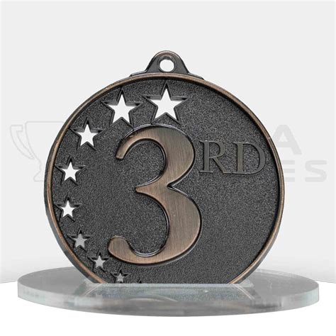 Third Place Stars Medal Mm Bronze Alpha Trophies