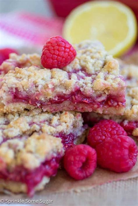 Raspberry Lemon Crumble Bars Sprinkle Some Sugar