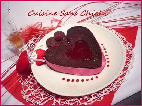 G Teau Saint Valentin Coeur Moelleux Au Chocolat Et Sa Pur E De Framboises