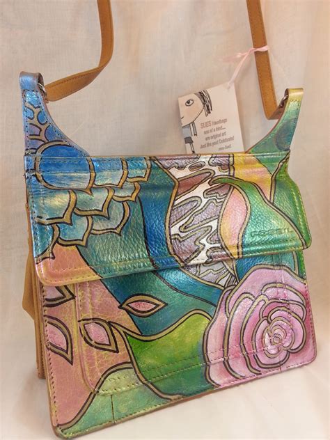 Sue Sweeney Art Bag Painted Handbag Painted Bags Art Bag