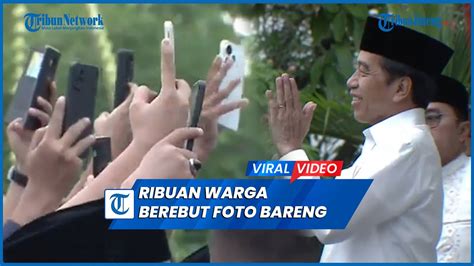 Ribuan Warga Berebut Foto Bareng Jokowi Seusai Salat Idul Adha Di Jogja