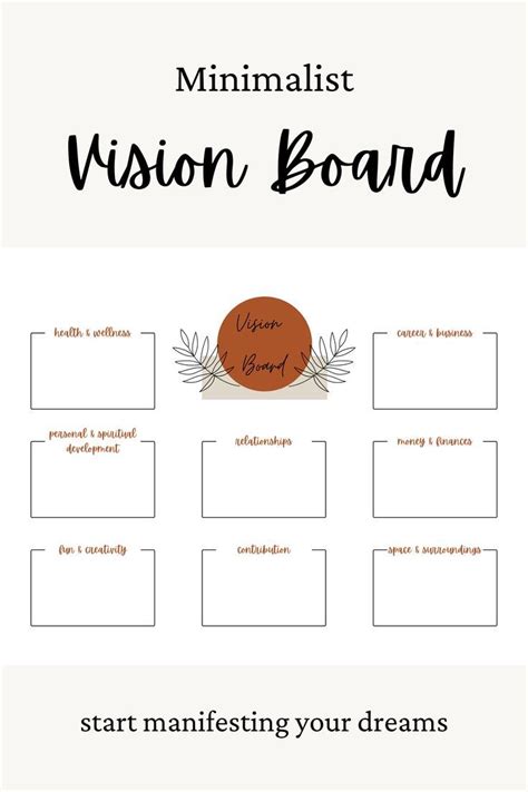 Vision Board Template Digital Download Printable Vision Board Template