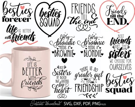 Best Friends Svg Bundle Friendship Svg Bundle Bestie Etsy