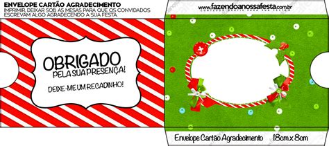 Envelope Convite Fundo Natal Vermelho E Verde Fazendo A Nossa Festa