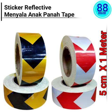 Jual Stiker Arrow Reflektif Tape Nyala Anak Panah Skotlet Pemantul