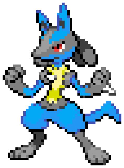 Lucario Pixel Art, Pokemon, Cartoon, Fictional Character, 45% OFF