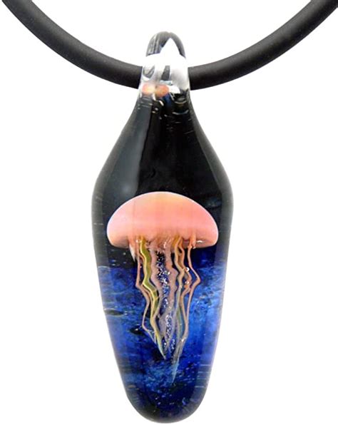 Amazon Modern Artisans American Handmade Glass Jellyfish Pendant