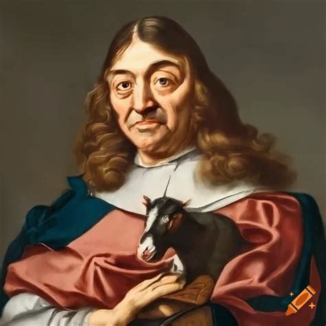 René descartes posing with god a goat and triangles in 17th century