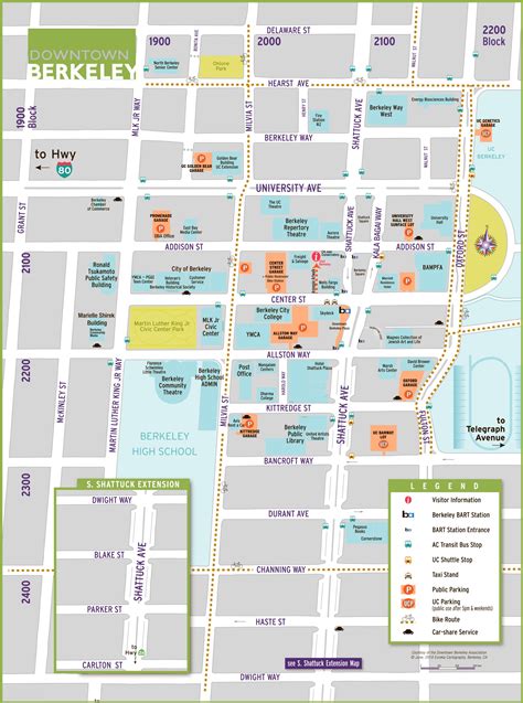 Downtown Berkeley Tourist Map - Ontheworldmap.com