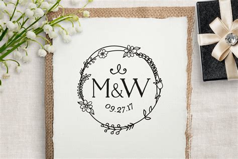 Wedding Stamp, Custom Rubber Stamp, DIY Wedding Stamp, Monogram Weddin ...