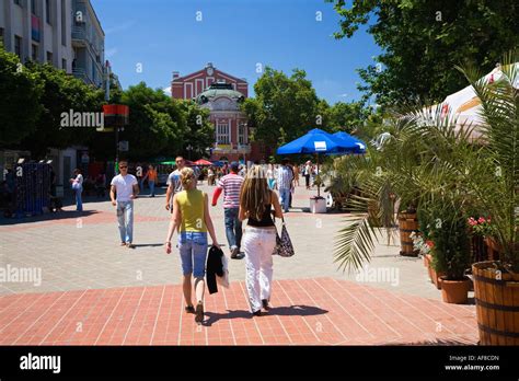 Pedestrian Zone In Varna Bulgaria Stock Photo Alamy