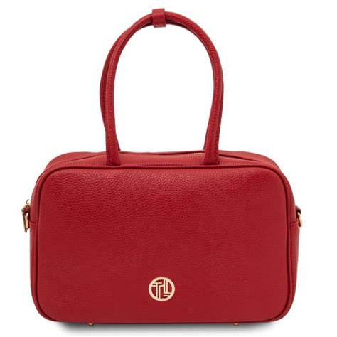 Vivian Leather Tote Lipstick Red Tl142368