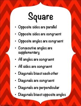 Properties of Special Quadrilaterals Posters by Mrs E Teaches Math