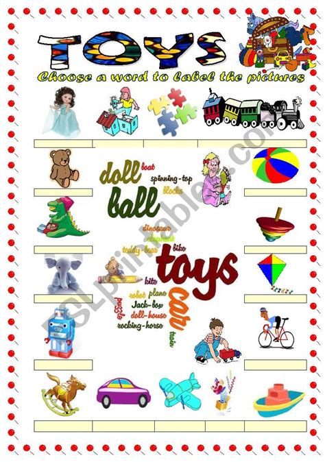 Toys Vocabulary 1word Mosaic Included Esl Worksheet By Damielle