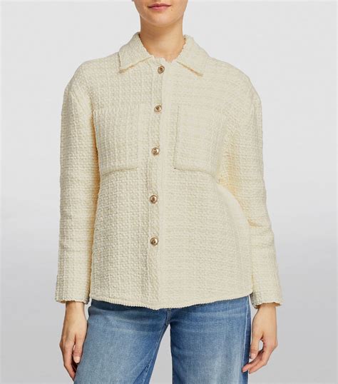 Womens Maje White Tweed Overshirt Harrods Countrycode