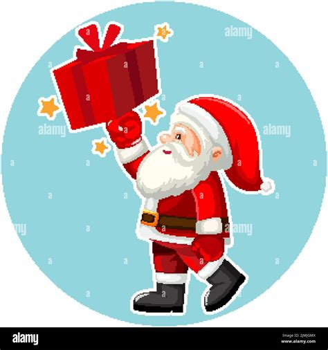 Santa Claus Holding Gift Box Illustration Stock Vector Image Art Alamy