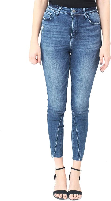 Cello Jeans Women High Rise Twist Seam Skinny Jeans With Whisker Detail