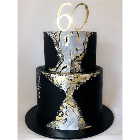 Black And Gold 60th Birthday Cake Made By Sweetsbysuzie In Melbourne