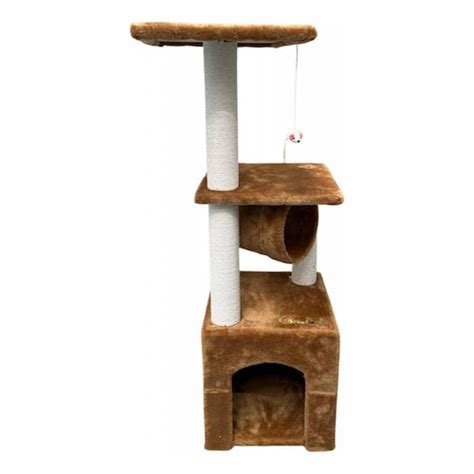 Torre Rascador Para Gatos Multinivel Con Juguete 935cm Café Grande