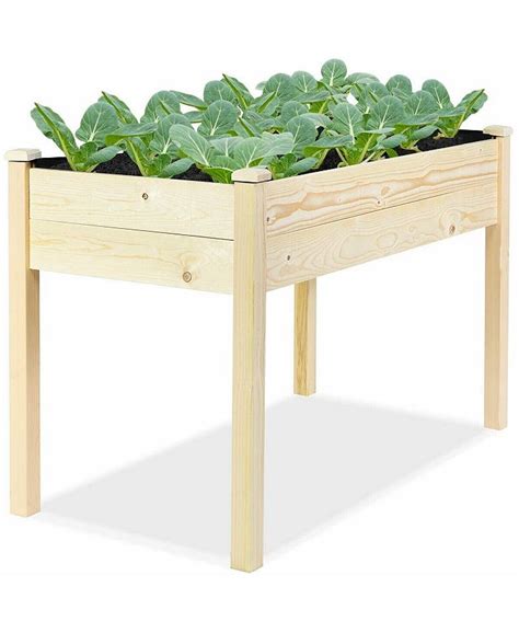 Slickblue Wooden Raised Vegetable Garden Elevated Grow Vegetable