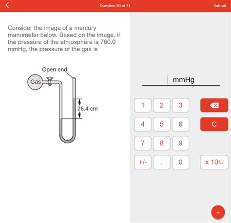 [Solved]: Consider the image of a mercury manometer below.