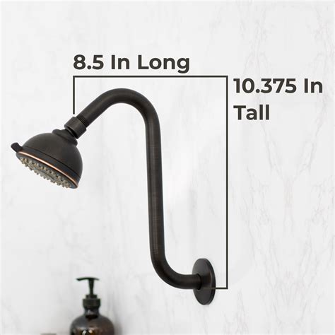 10 in. Solid Brass Shower Head Extension Arm (Oil-Rubbed Bronze Finish) | Utility-Sink.com