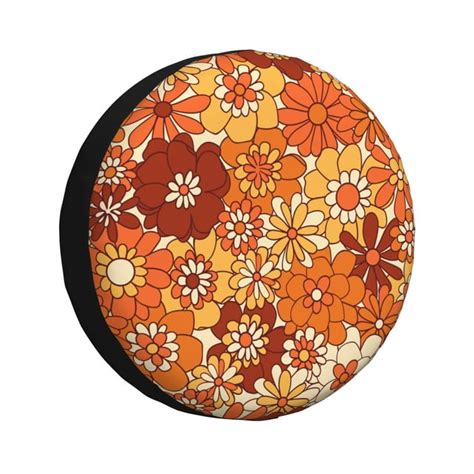 Junzan Hippie Flower Tire Cover Wheel Protector For Truck Suv Trailer Camping Rv Tire Cover 16