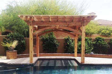 Shaded Swimming Pool Timber Frame Diy Pergola Kit Western Timber Frame